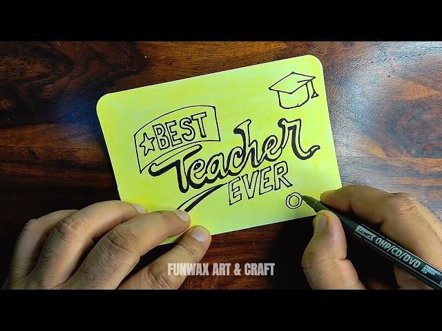 Teachers Day card making easy | Happy teacher's day greeting | DIY Simple card idea