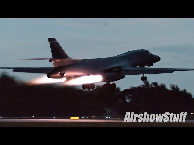 B-1 Lancer Night Afterburner Takeoff and Spiral Climb - EAA AirVenture Oshkosh 2018