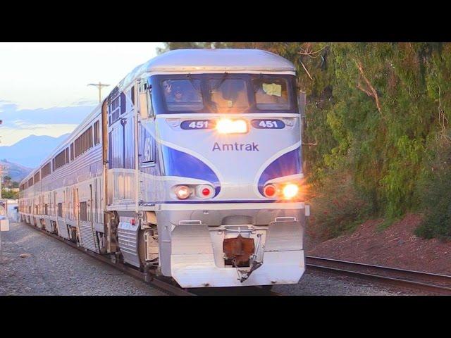 LONG AMTRAK SURFLINER TRAINS