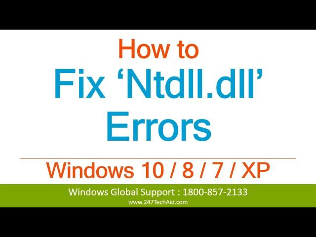 How to Fix Ntdll Dll Errors - Support for Windows Computer (800) 563-5020