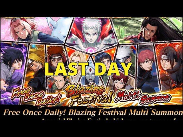 Naruto Blazing Free Once Daily Blazing Festival Multis LAST DAY!! (8 accounts) (Amazing pull)