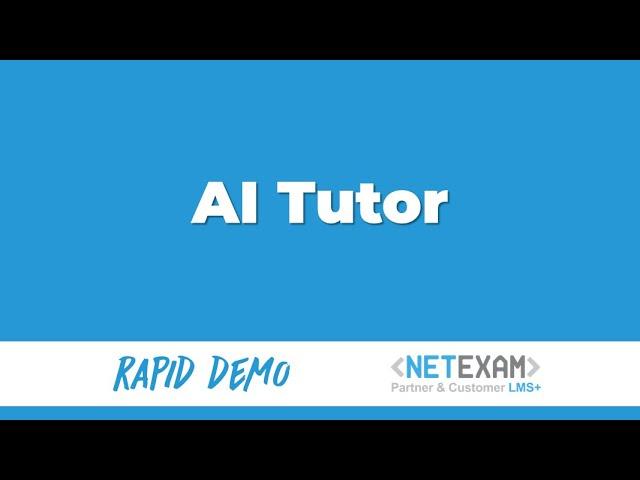 Rapid demo of AI Tutor from NetExam LMS+