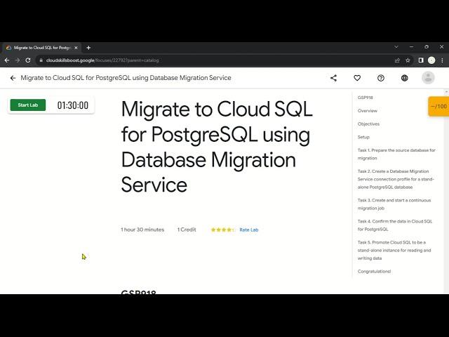 Migrate to Cloud SQL for PostgreSQL using Database Migration Service | GSP918 | Solution