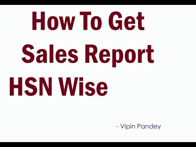 How to check HSN wise sales in busy 21