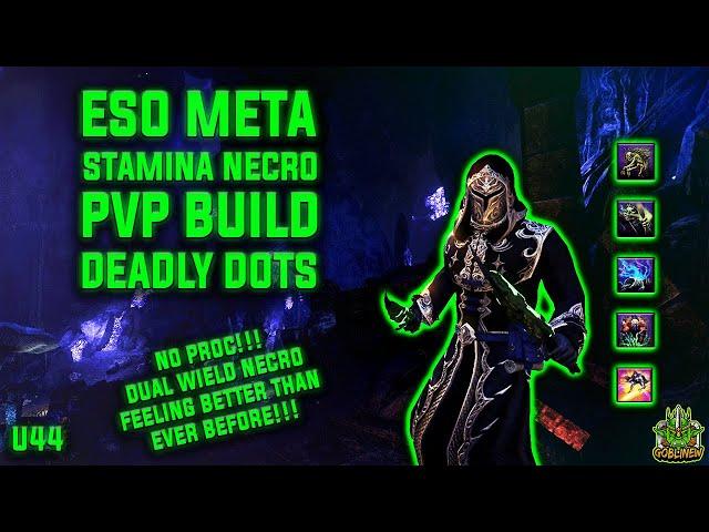 ESO STAMINA NECROMANCER PvP Build U44 l Dots and Defile Shred l 1vX, 2vX, 3vX, BG's