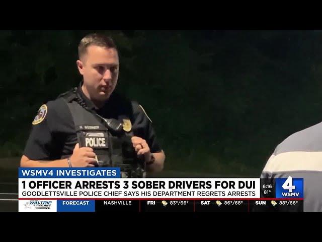 1 officer arrests 3 sober drivers for DUI