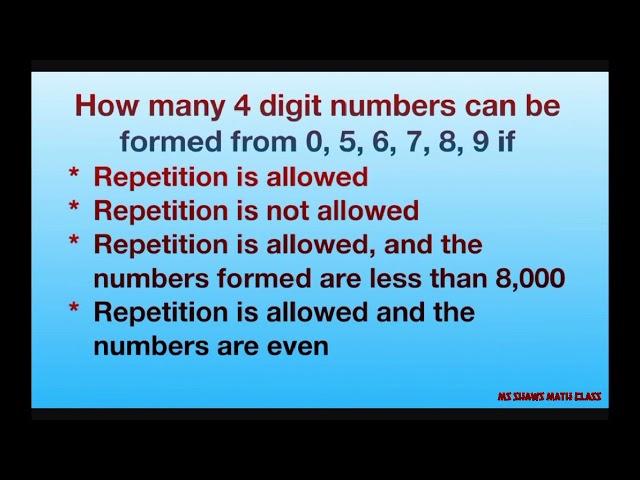 How many 4 digit numbers be formed 0, 5, 6, 7, 8, 8, 9 with repetition, less than 8000, even numbers