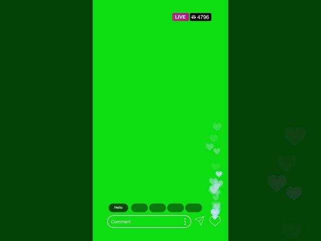 Instagram live screen free green screen video, insta live window with view count and like animation
