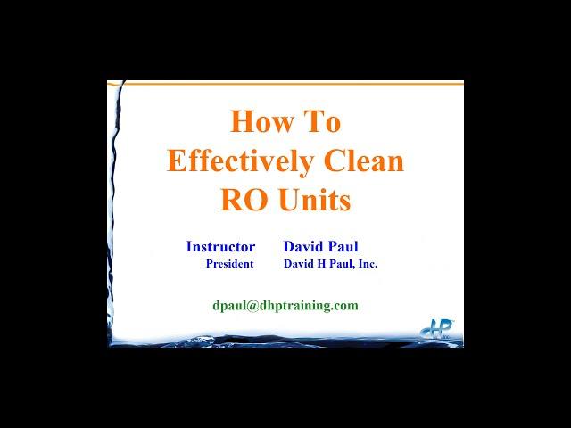 How to Effectively Clean RO Units