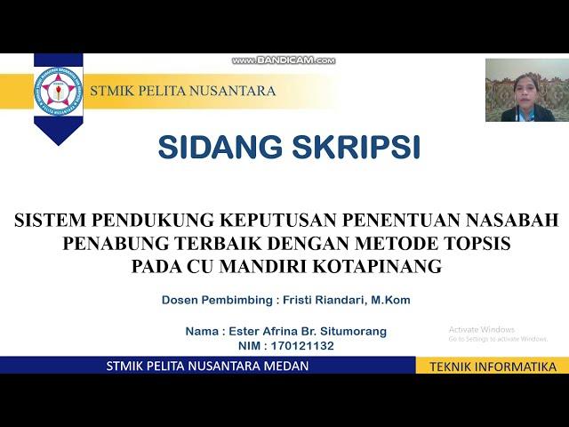 Sidang Skripsi Sistem Pendukung Keputusan Dengan Metode Topsis