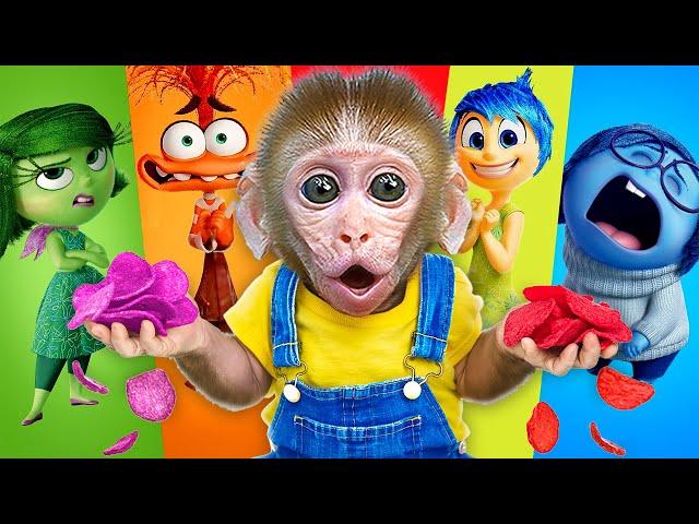 KiKi Monkey surviving Every Emotion Inside Out Pringles Machine with Duckling | KUDO ANIMAL KIKI