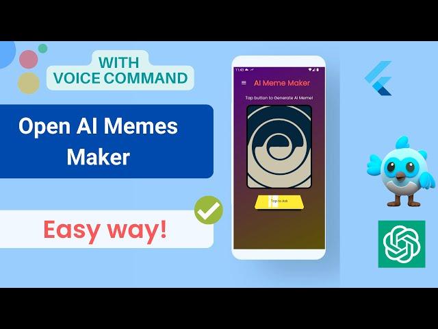 AI Meme Maker Flutter | DALL E2 Open AI  with voice command |  Easy way