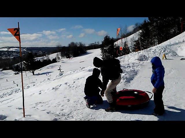 Winter tubing Mt Ripley on the spin