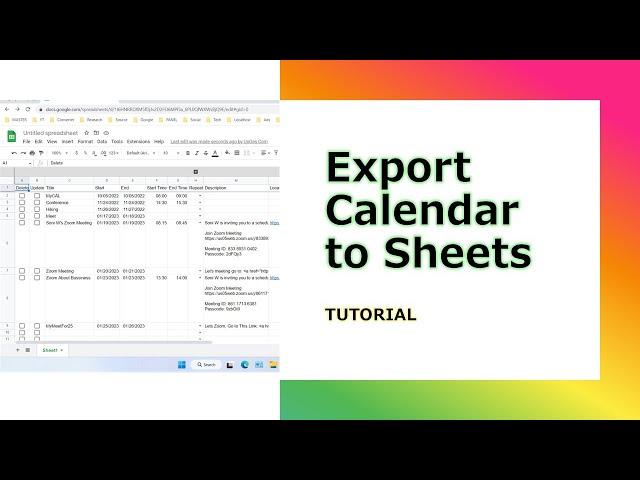 How to Export Google Calendar to Google Sheets
