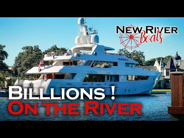 It Barely Fits ! Massive Yachts Enter New River ( Fort Lauderdale)