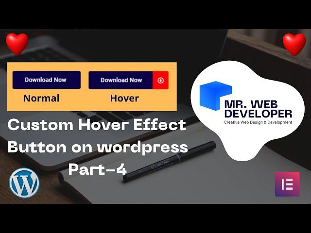 Custom hover effect button on WordPress