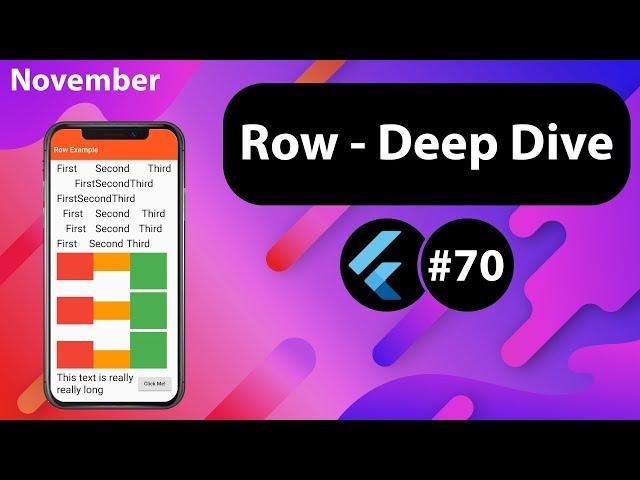 Flutter Tutorial - Row - Deep Dive