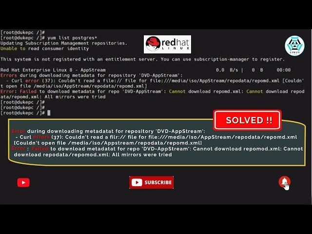 Error During Downloading Metadata for Repository | Yum repository Error [SOLVED] #linux #RHEL