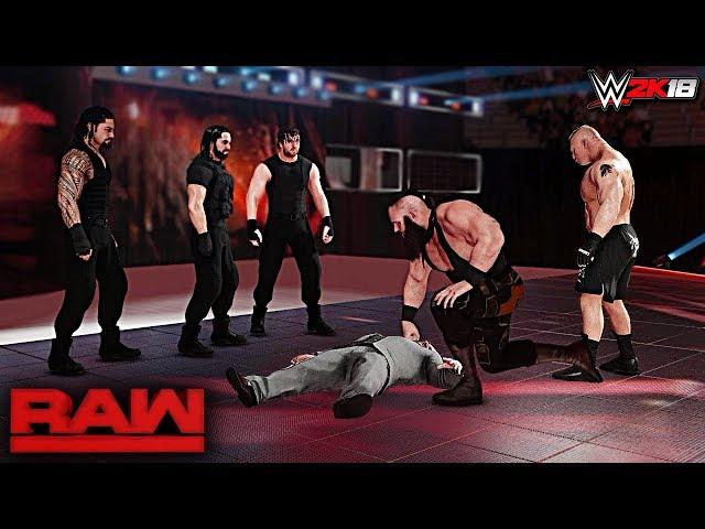 WWE 2K18 Custom Story - The Shield Destroys Lesnar, Strowman Raw 2017 ft. Triple H, Kurt - PART 18