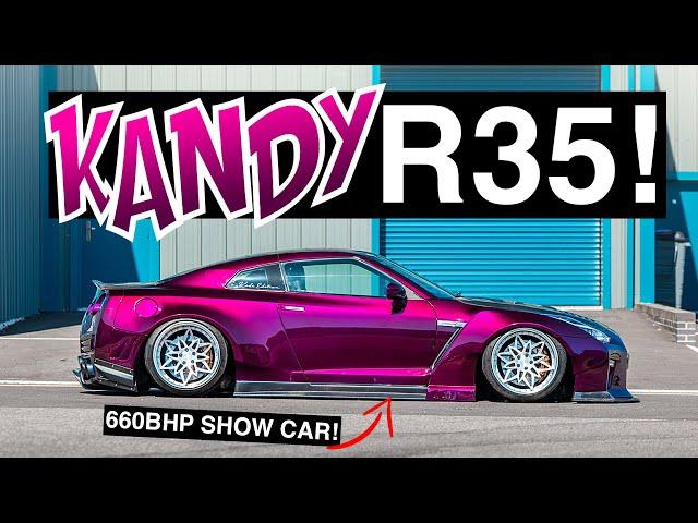 CRAZY KANDY PAINT ROCKET BUNNY WIDEBODY R35 SKYLINE GTR! *660BHP!*