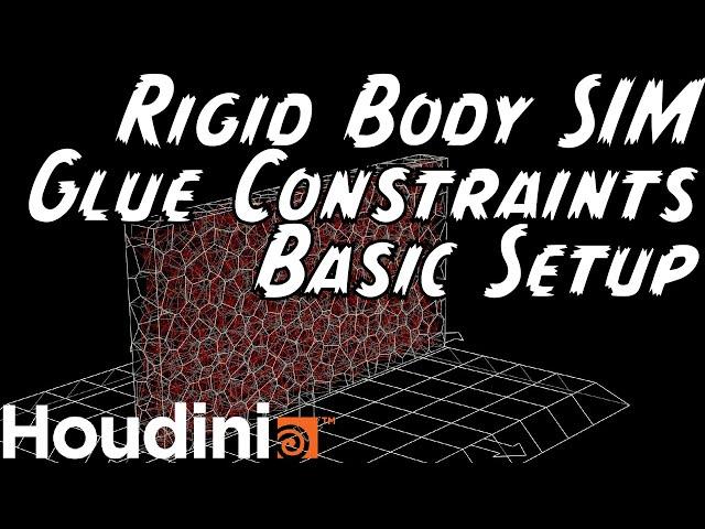 Rigid Body (RBD) Simulation with Glue Constraints Basic Setup in Houdini for Beginners