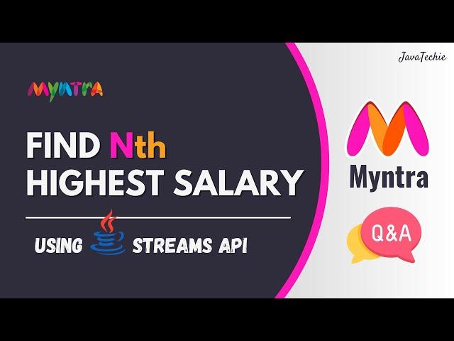 Java 8 Q&A |  Asked in Myntra | Find Nth Highest Salary Using Java Streams API | JavaTechie