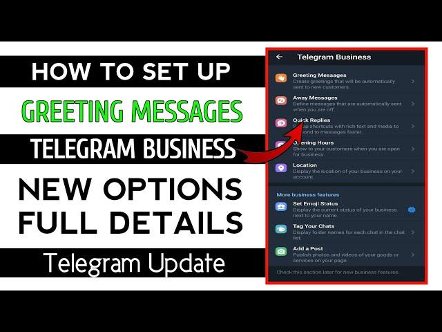 Telegram Business New Option | Greetings and Away  Messages Option | Quick Reply | Update 2024 |