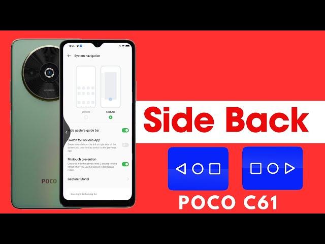 how to enable side back button in poco c61 / poco c61 me side back button kaise lagaye, back setting