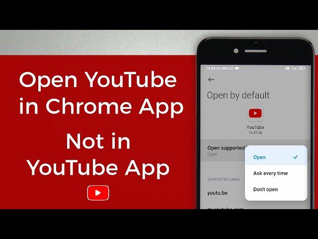 How To Open YouTube in Chrome not in App using android