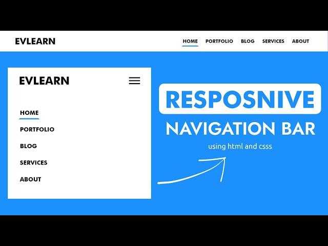 Responsive Navigation Bar in HTML & CSS