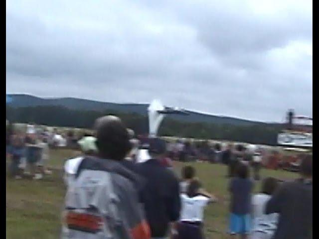 Blue Angle F/A-18 Hornet Sonic Boom (Vapor Cone) over runway