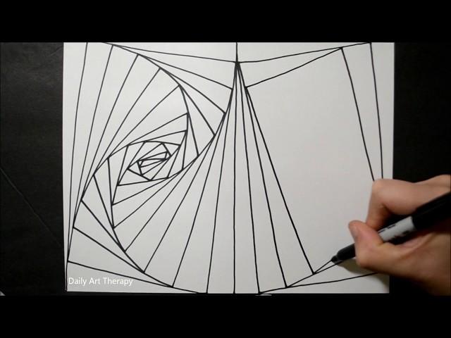 Simple 3D Line Illusion Drawing / Practice Straight Lines / Daily Art Therapy 04