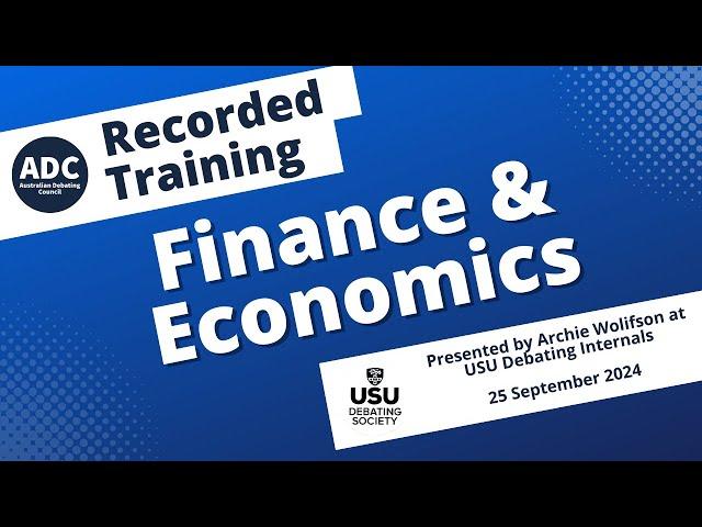 Recorded Training: Finance & Economics