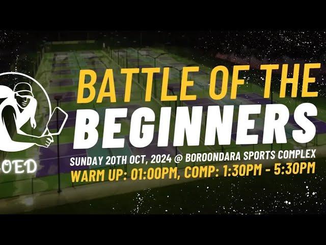 Pickleball (Comp) Battle of the Beginners ASOBIGAI - Sunday 20th October  2024