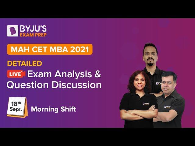 MAH CET MBA 2021 Question Paper (18 Sept,1st Shift) | MBA CET 2021 Expected Cutoff | BYJU'S MBA