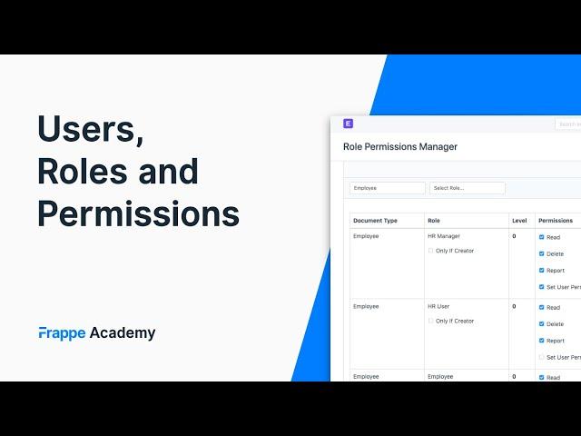 Users, Roles and Permissions - Managing your users in ERPNext