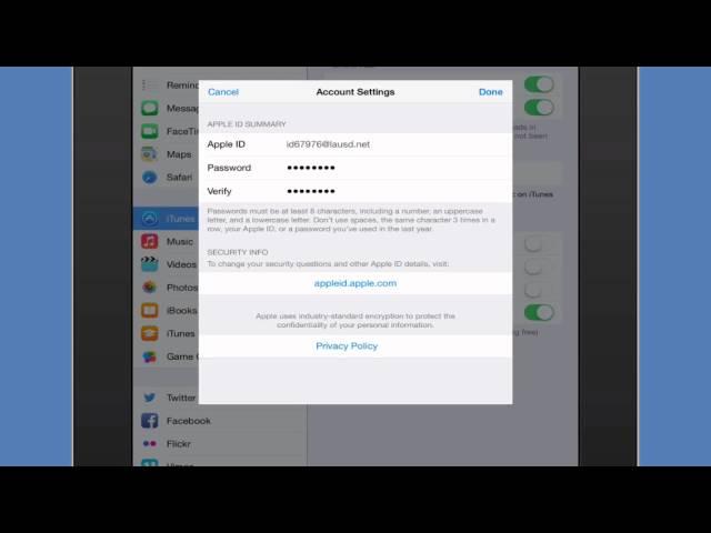 Change Apple ID password