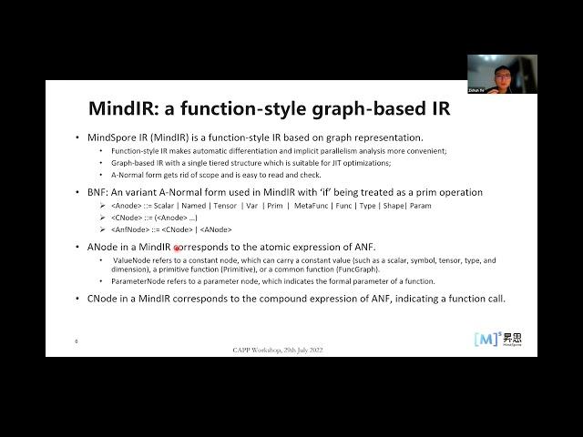 Zichun Ye   MindIR the intermediate representation of MindSpore