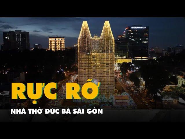 Rực rỡ cây thông Noel làm từ 2.400 nón lá; Thắp sáng nhà thờ Đức Bà Sài Gòn bằng 500.000m dây đèn