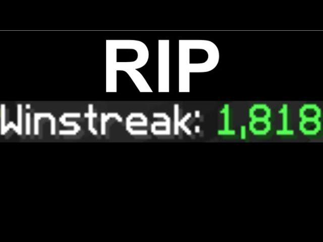 losing the world record bedwars winstreak