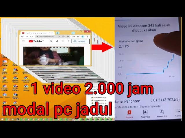 cara cepat tembus 4000 jam tayang menggunakan pc/laptop