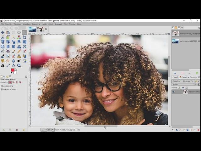 Gimp: scontornare un soggetto e sostituire lo sfondo