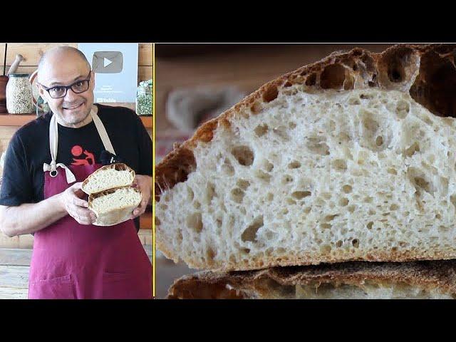 Rustic bread night leavening easy bread large cells