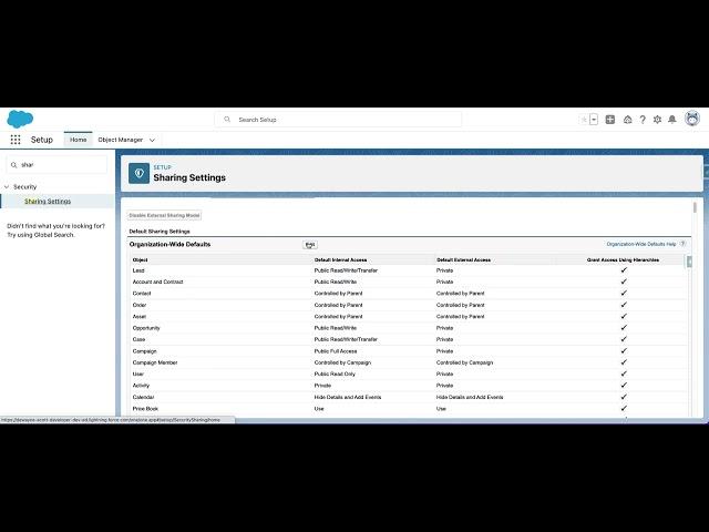 Salesforce Security - Organization Wide Defaults (OWD)