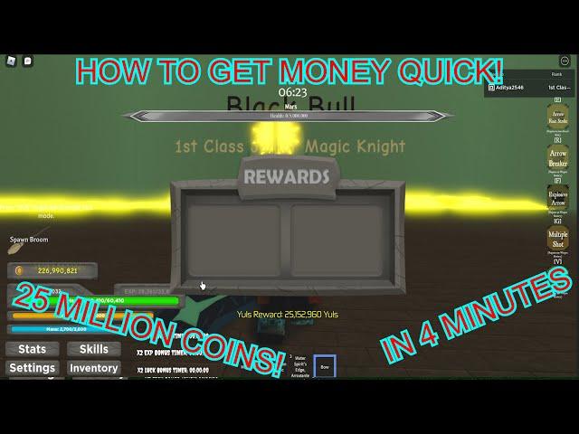 How To Get Money Fast! (25 MILLION IN 4 MINUTES!) | Black Clover Kingdom Grimshot Roblox