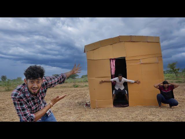 कागज का घर  Living In Cardboard House For 24 Hours Challenge