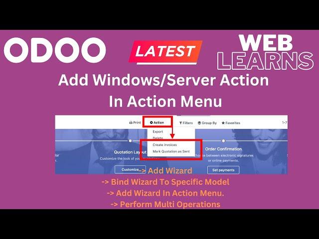 Adding custom button to Actions Menu in Odoo | Bind Wizard