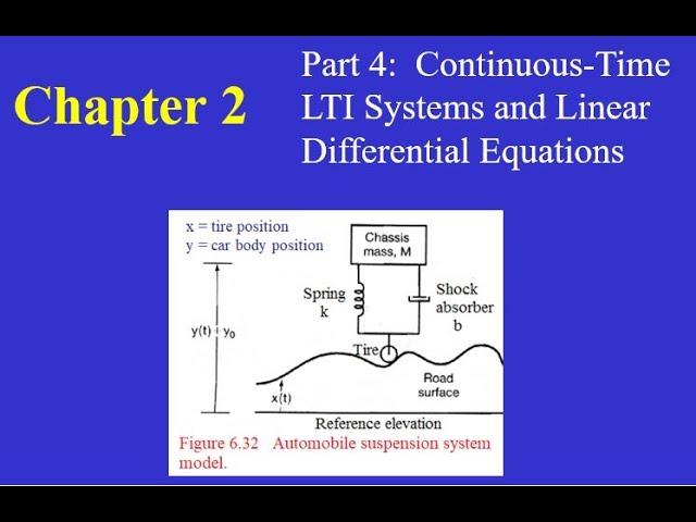 Chapter 02 Part 4:  Continuous Time LTI Systems and Linear Differential Equations.