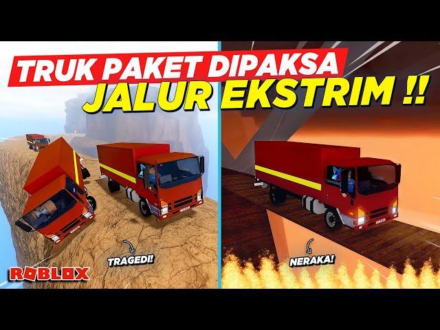 TRAGEDI TRUK OLENG DIPAKSA ANTAR PAKET LEWAT JALUR EKSTRIM !! ROLEPLAY TRUK INDONESIA - Roblox