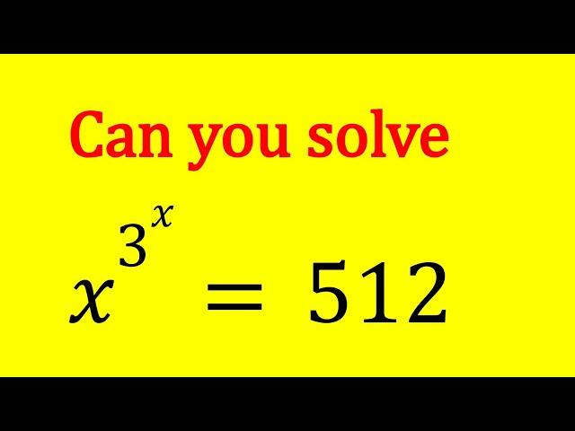 A Nice Exponential Equation #algebra